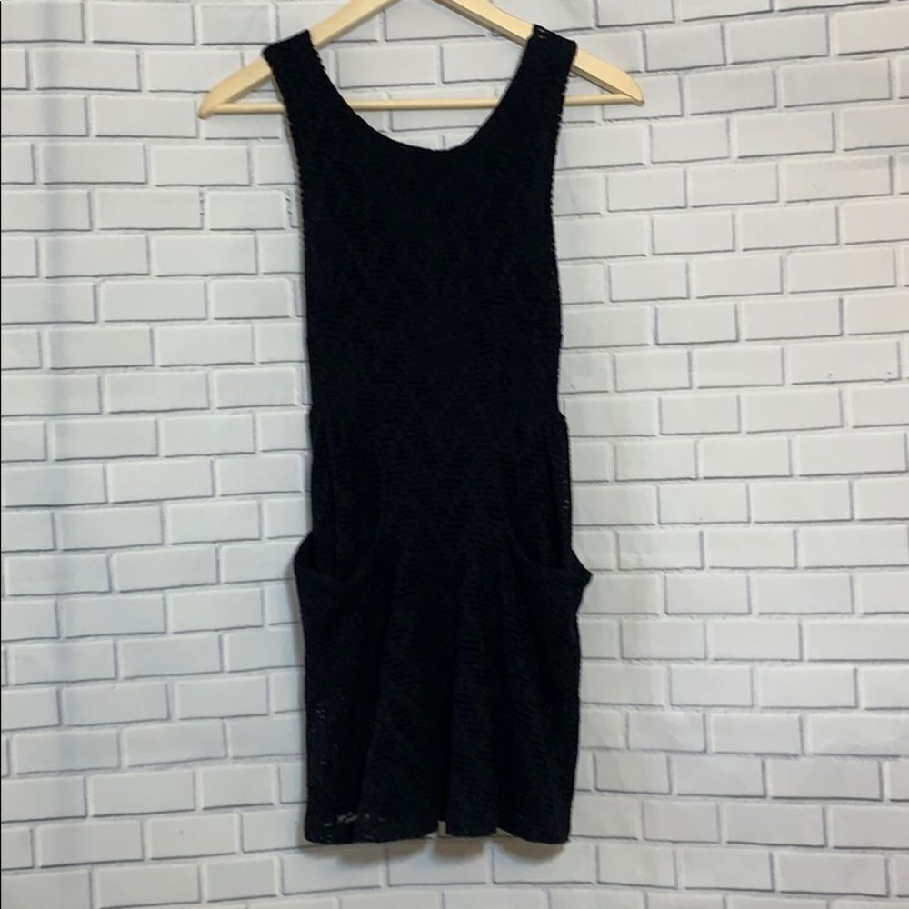 Free People Black Lace Overlay Tank Dress Sz XS